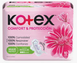 KOTEX CONFORT & PROTECCION 10 UNID ROSADA GRANDE